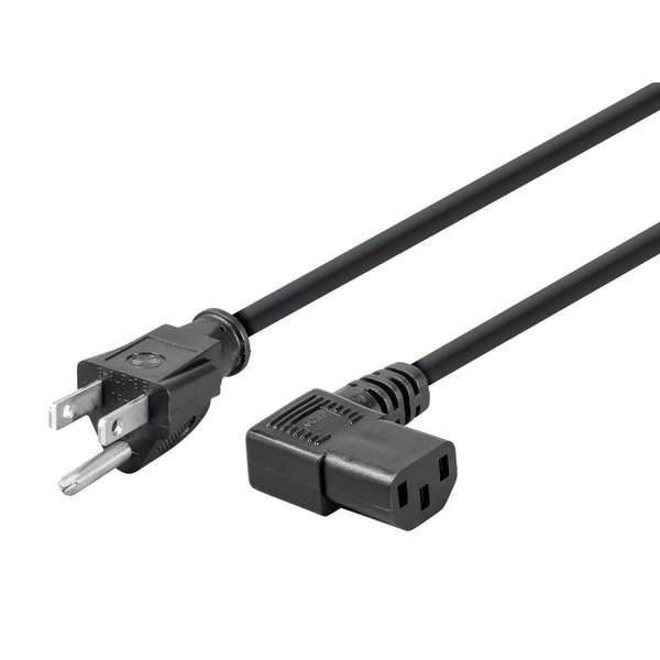 Monoprice Right Angle Power Cord - NEMA 5-15P to Right Angle IEC 60320 C13_ 14AW 7686